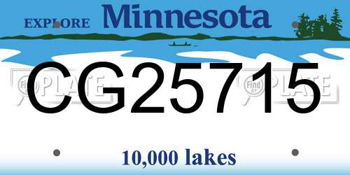 CG25715 Minnesota License Plate