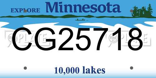 CG25718 Minnesota License Plate