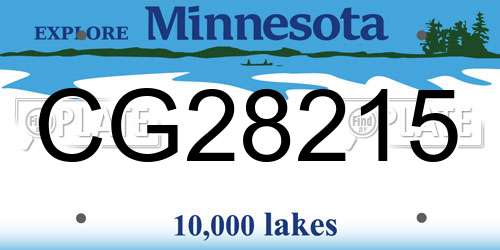 CG28215 Minnesota License Plate