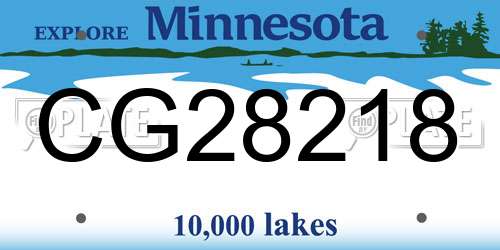 CG28218 Minnesota License Plate