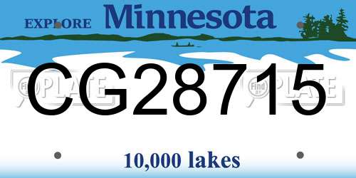 CG28715 Minnesota License Plate
