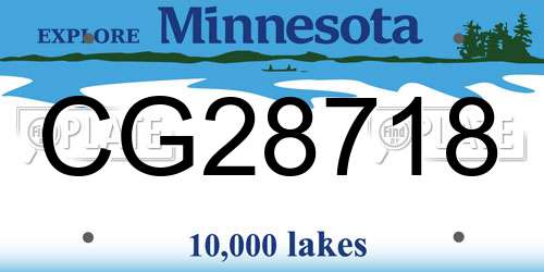 CG28718 Minnesota License Plate