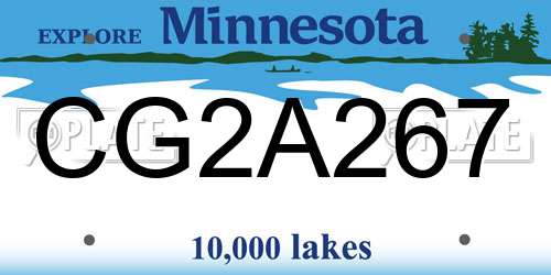 CG2A267 Minnesota License Plate