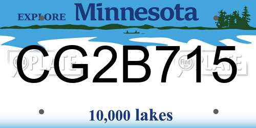 CG2B715 Minnesota License Plate