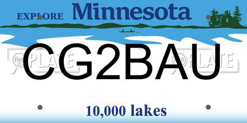 CG2BAU Minnesota License Plate