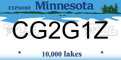 CG2G1Z Minnesota License Plate