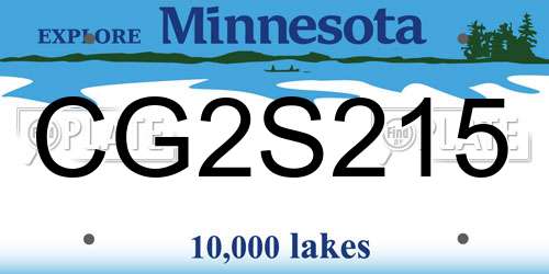 CG2S215 Minnesota License Plate