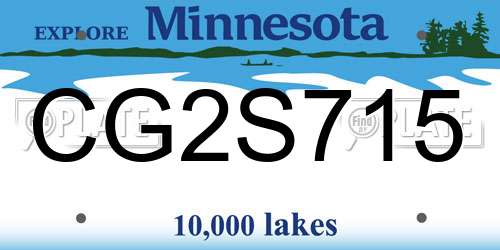 CG2S715 Minnesota License Plate