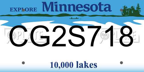 CG2S718 Minnesota License Plate