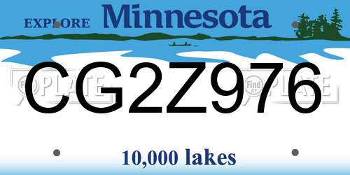 CG2Z976 Minnesota License Plate