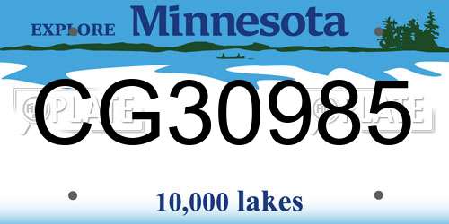 CG30985 Minnesota License Plate