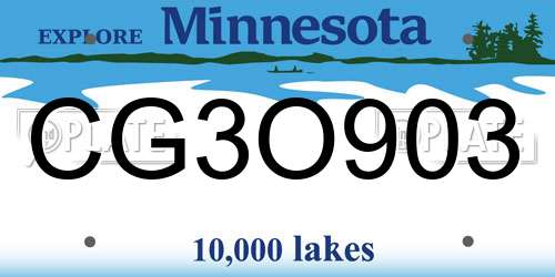 CG3O903 Minnesota License Plate
