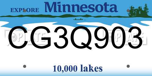 CG3Q903 Minnesota License Plate