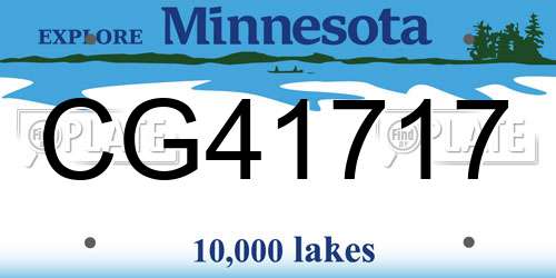 CG41717 Minnesota License Plate
