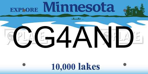 CG4AND Minnesota License Plate