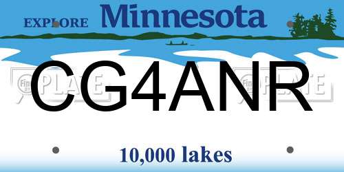 CG4ANR Minnesota License Plate