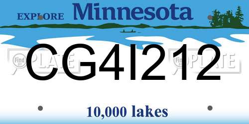 CG4I212 Minnesota License Plate