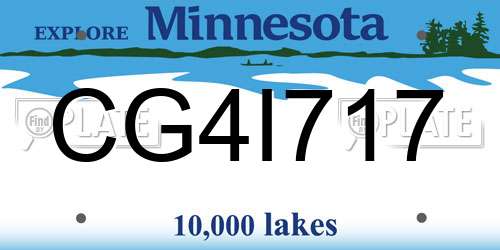 CG4I717 Minnesota License Plate