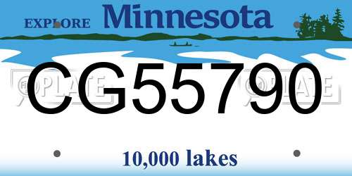 CG55790 Minnesota License Plate