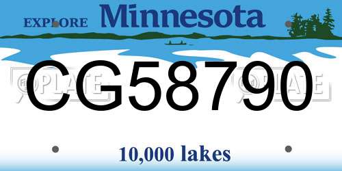 CG58790 Minnesota License Plate