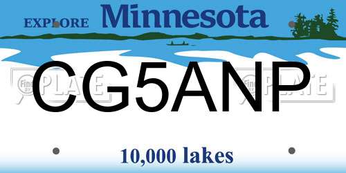 CG5ANP Minnesota License Plate