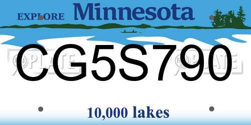 CG5S790 Minnesota License Plate