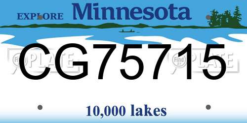 CG75715 Minnesota License Plate