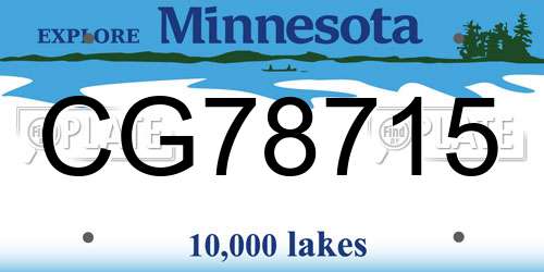 CG78715 Minnesota License Plate