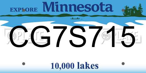 CG7S715 Minnesota License Plate