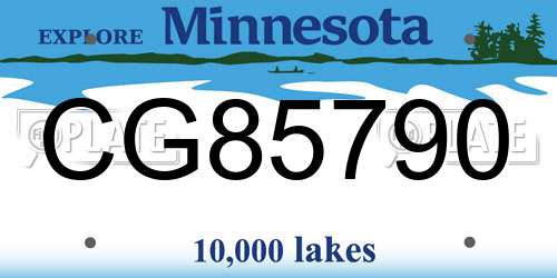 CG85790 Minnesota License Plate