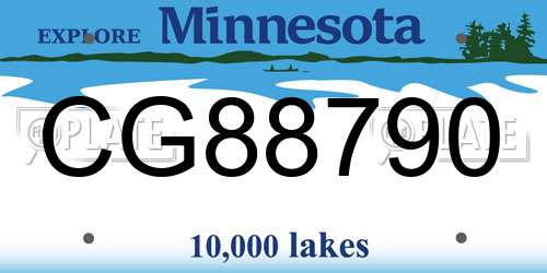 CG88790 Minnesota License Plate