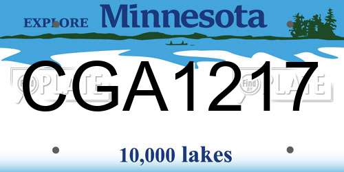 CGA1217 Minnesota License Plate