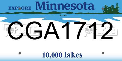 CGA1712 Minnesota License Plate