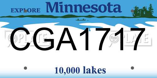 CGA1717 Minnesota License Plate