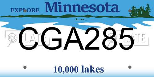 CGA285 Minnesota License Plate