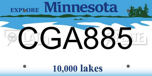 CGA885 Minnesota License Plate