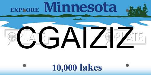 CGAIZIZ Minnesota License Plate