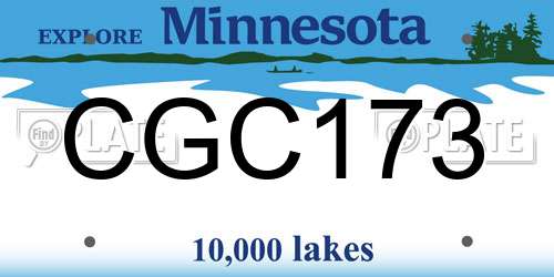 CGC173 Minnesota License Plate