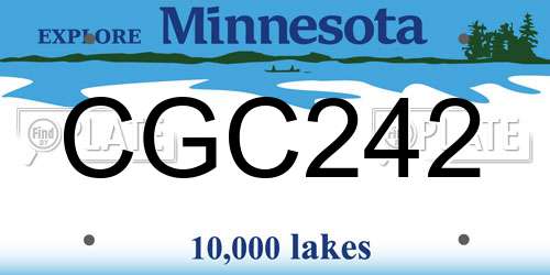 CGC242 Minnesota License Plate