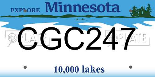 CGC247 Minnesota License Plate