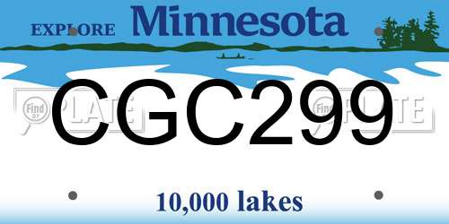 CGC299 Minnesota License Plate