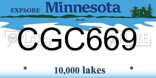CGC669 Minnesota License Plate