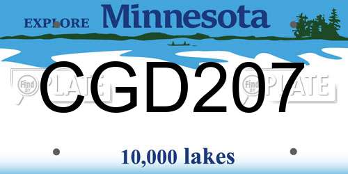 CGD207 Minnesota License Plate