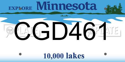 CGD461 Minnesota License Plate