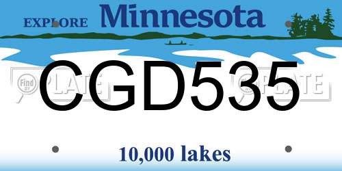 CGD535 Minnesota License Plate