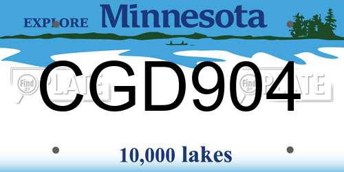 CGD904 Minnesota License Plate