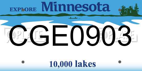 CGE0903 Minnesota License Plate