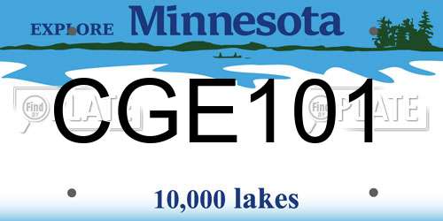 CGE101 Minnesota License Plate