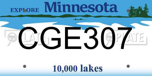 CGE307 Minnesota License Plate