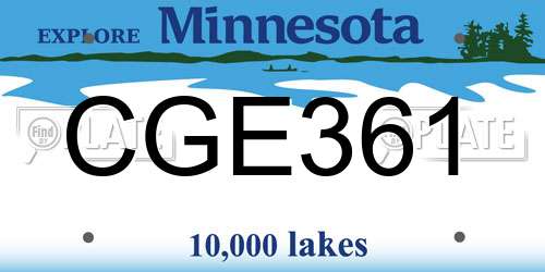 CGE361 Minnesota License Plate